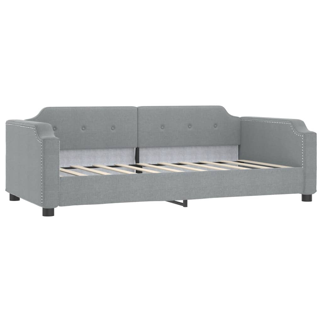 Day Bed Light gray Fabric (100% polyester), metal, solid wood Twin