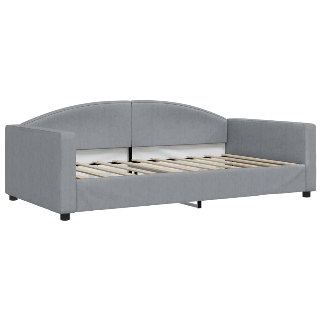 Day Bed Light Gray Fabric (100% polyester), metal, solid wood Twin