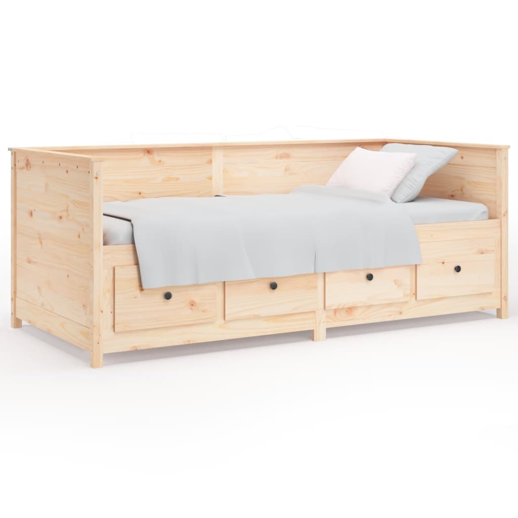 Day Bed Natural pine Solid Pine Wood Small Single Day Bed