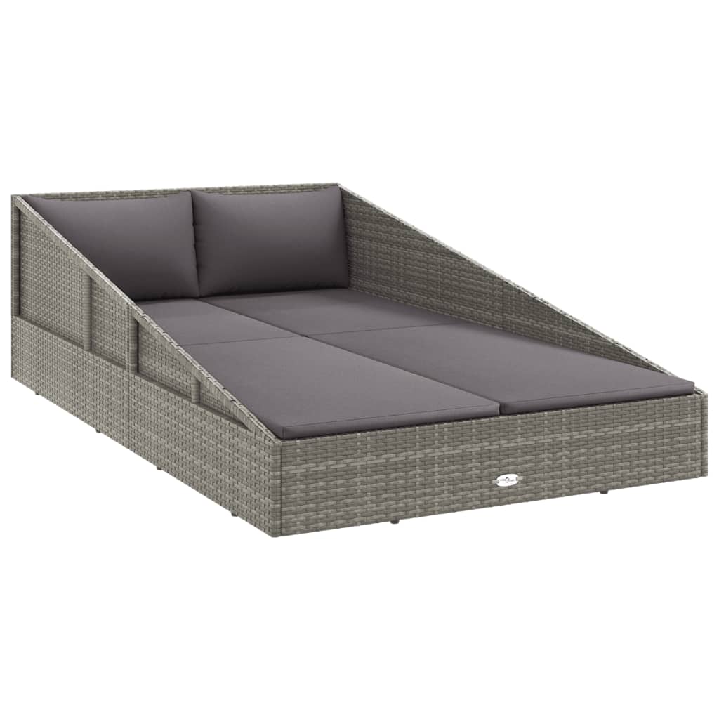 Daybed Grey and Dark Grey (cushion) Steel and PE Rattan