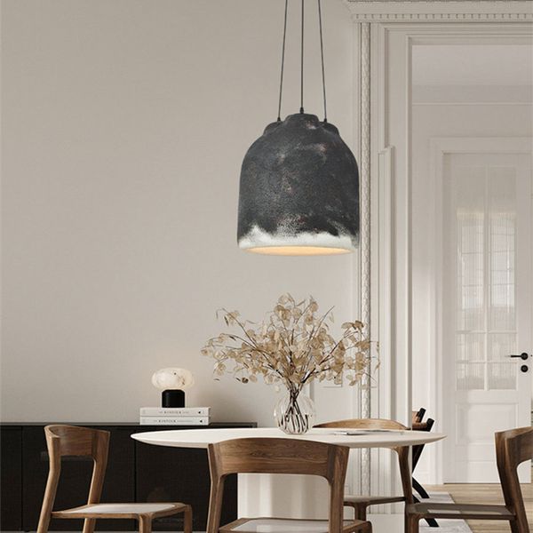Designer Wabi Sabi dining chandelier with LED lighting for stylish kitchen and bar decor