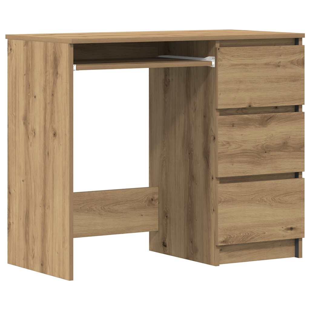 Desk Artisan Oak Engineered Wood Compact Desk Rectangular