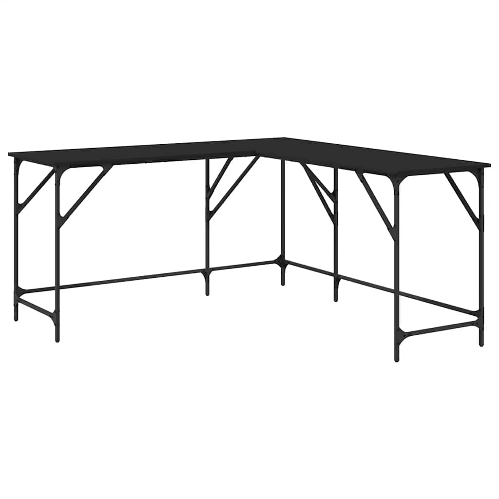 Desk Black 58.7"x58.7"x29.5" Engineered Wood