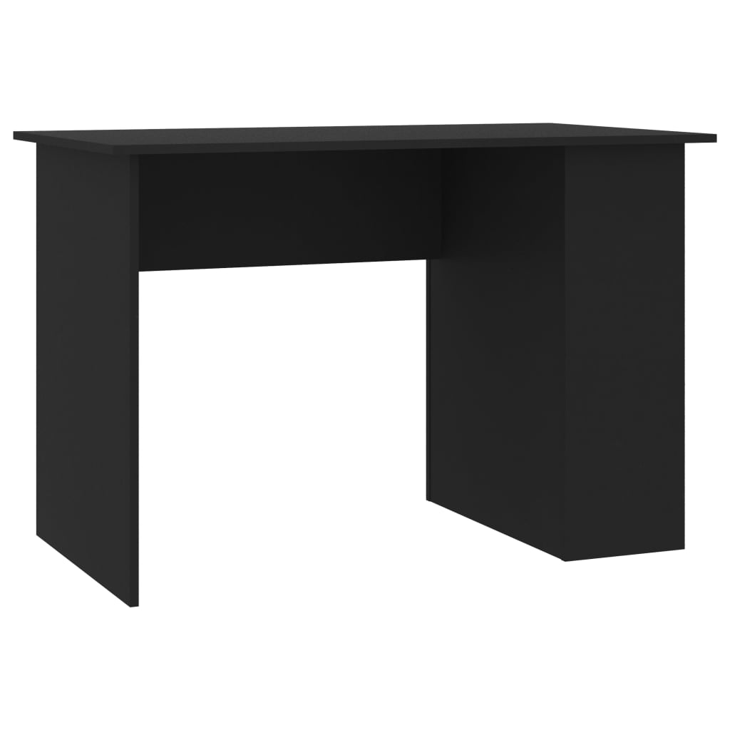 Desk Black Engineered Wood 43.3x23.6x28.7 in Desk Rectangular