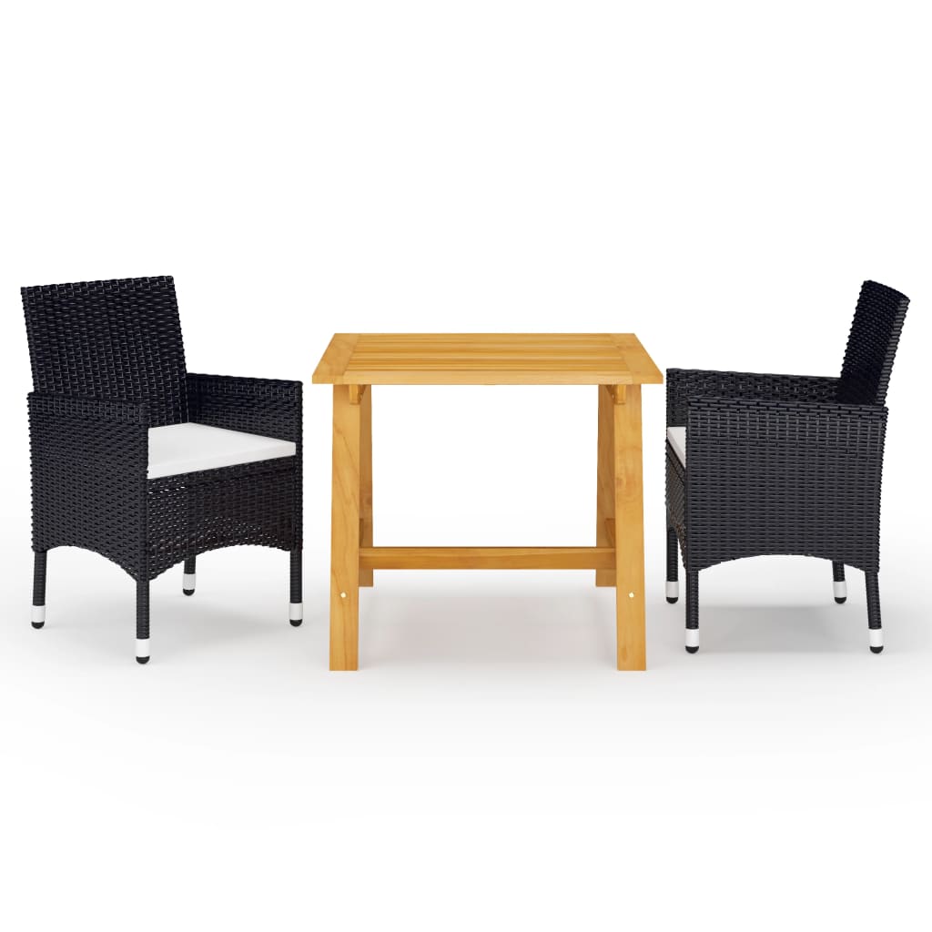 Desk Black Solid acacia wood Medium Durable Garden Dining Set