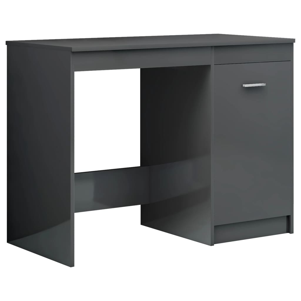 Desk High gloss grey Engineered wood 39.4x19.7x29.9 in