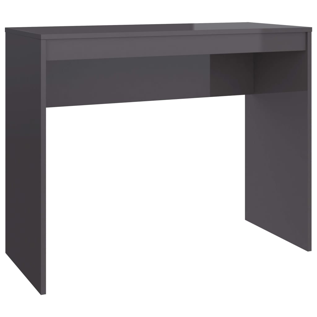 Desk High gloss grey Engineered wood Compact Sleek Desk