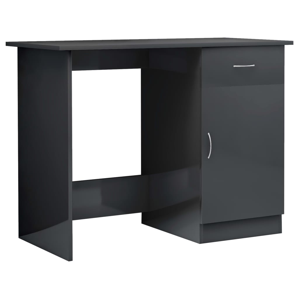 Desk High gloss grey Engineered wood Desk Rectangular Modern