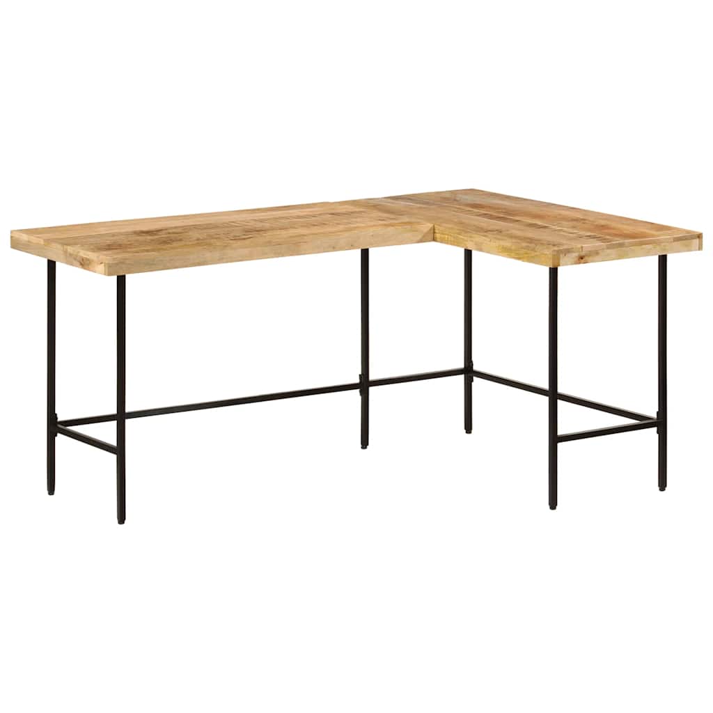 Desk Natural Solid Mango Wood Large Desk Rectangular Rustic