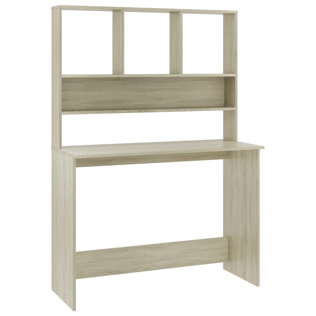 Desk Sonoma Oak Engineered Wood Medium Desk Rectangular