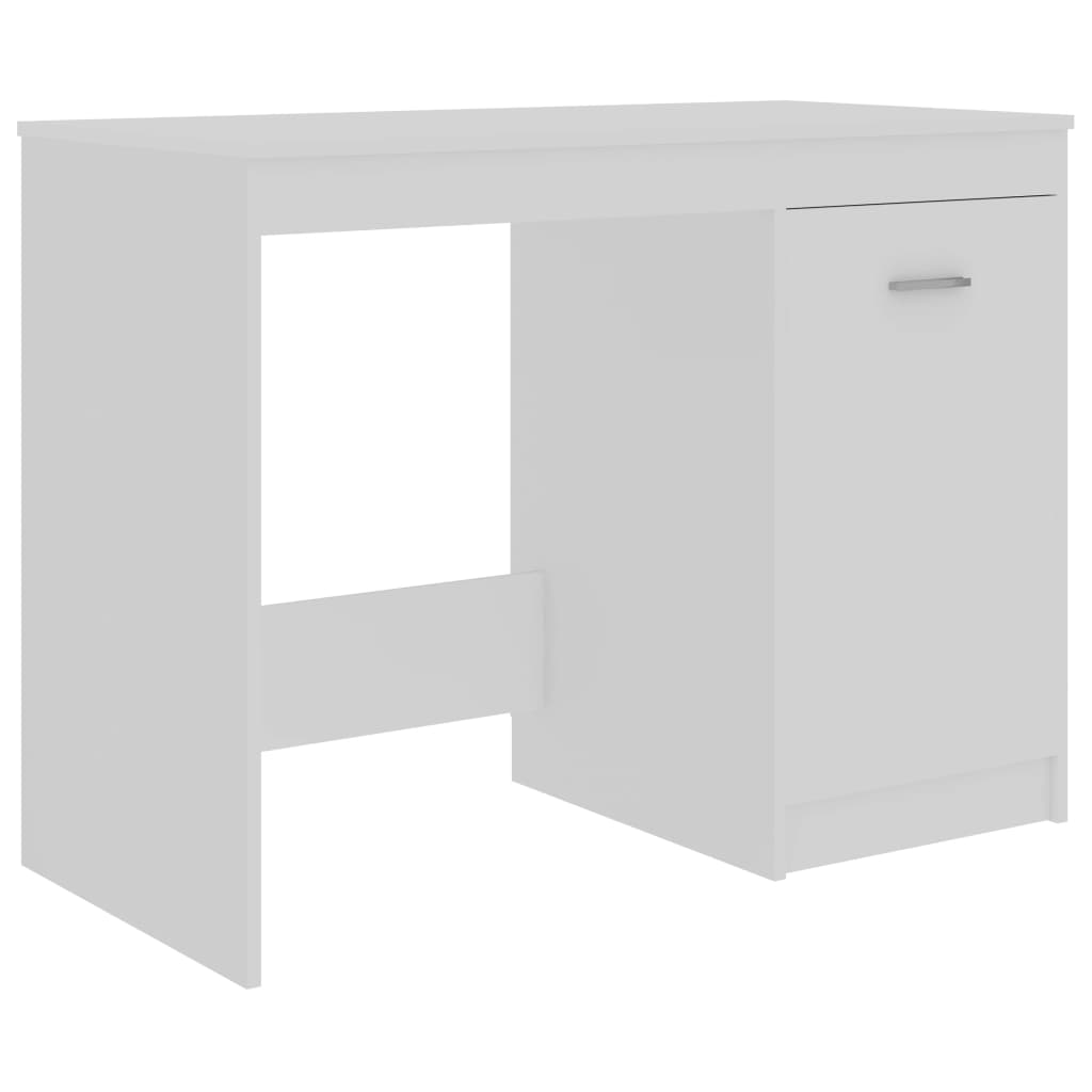 Desk White Engineered wood Compact Desk Rectangular Modern