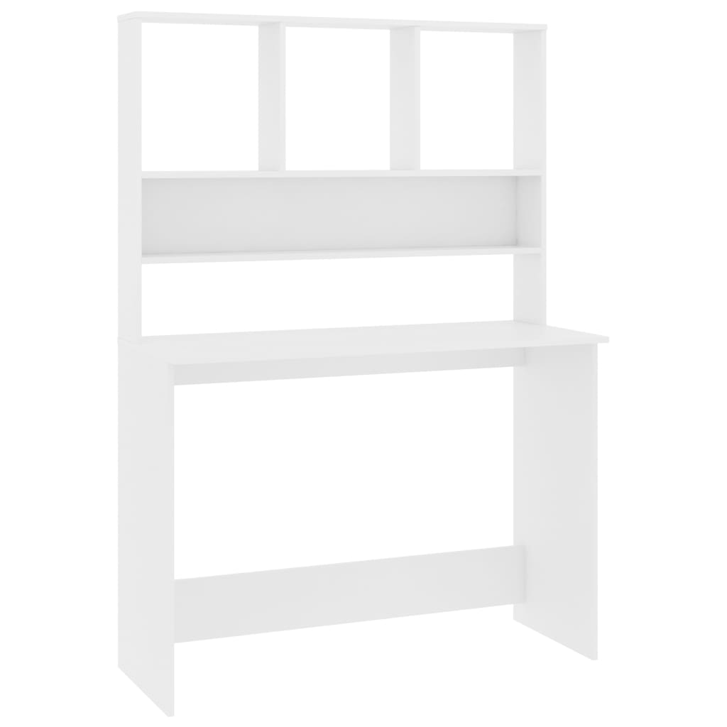 Desk White Engineered Wood Medium Desk Rectangular Modern