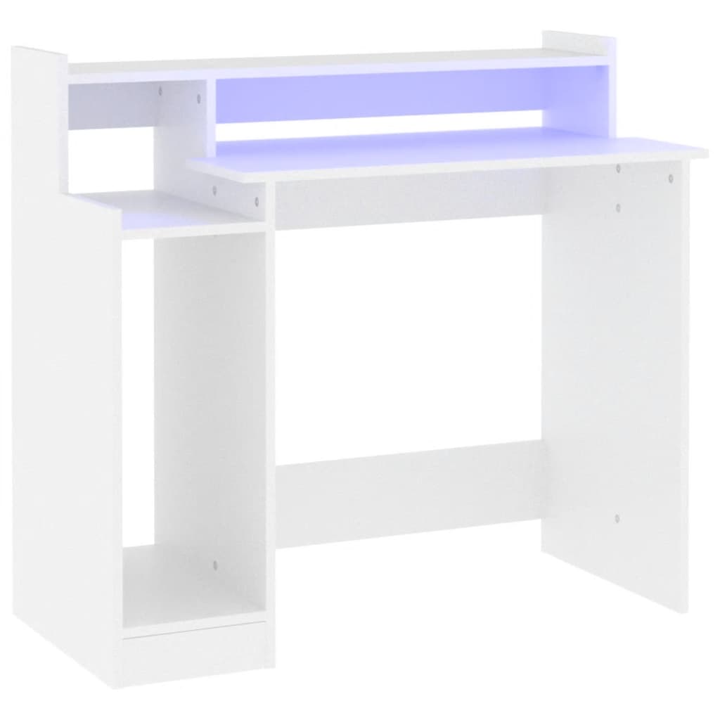 Desk White Engineered wood Standard Computer Desk Rectangular