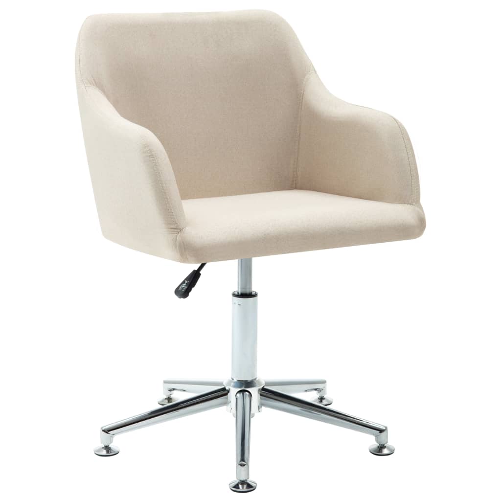 Dining Chair Cream Fabric Adjustable height, compact Swivel