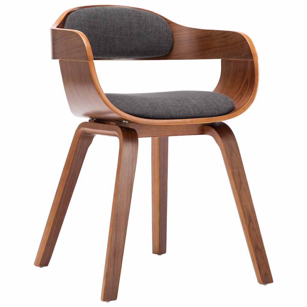 Dining Chair Dark Grey Cotton, Polyester, Bentwood Standard