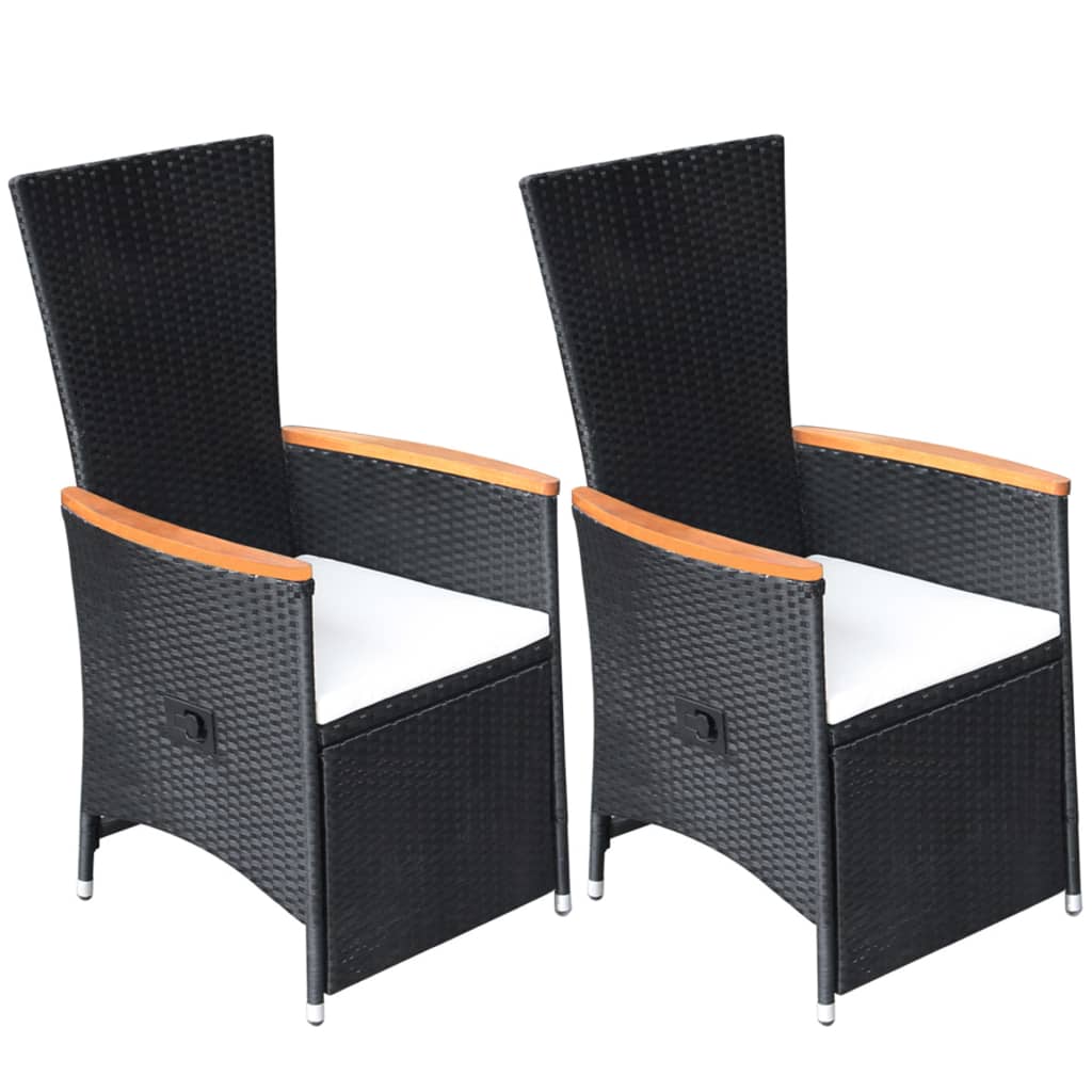 Dining Chair Set of 2 Black, Cream White