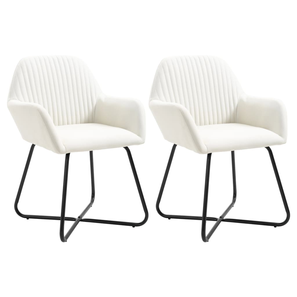 Dining Chair Set of 2 Cream