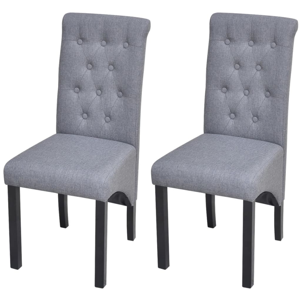 Dining Chair Set of 2 Dark Gray Wooden frame Standard Durable