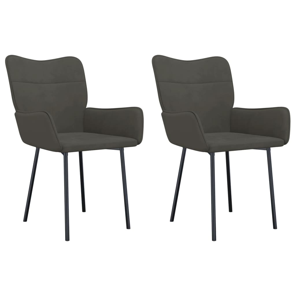 Dining Chair Set of 2 Dark Grey