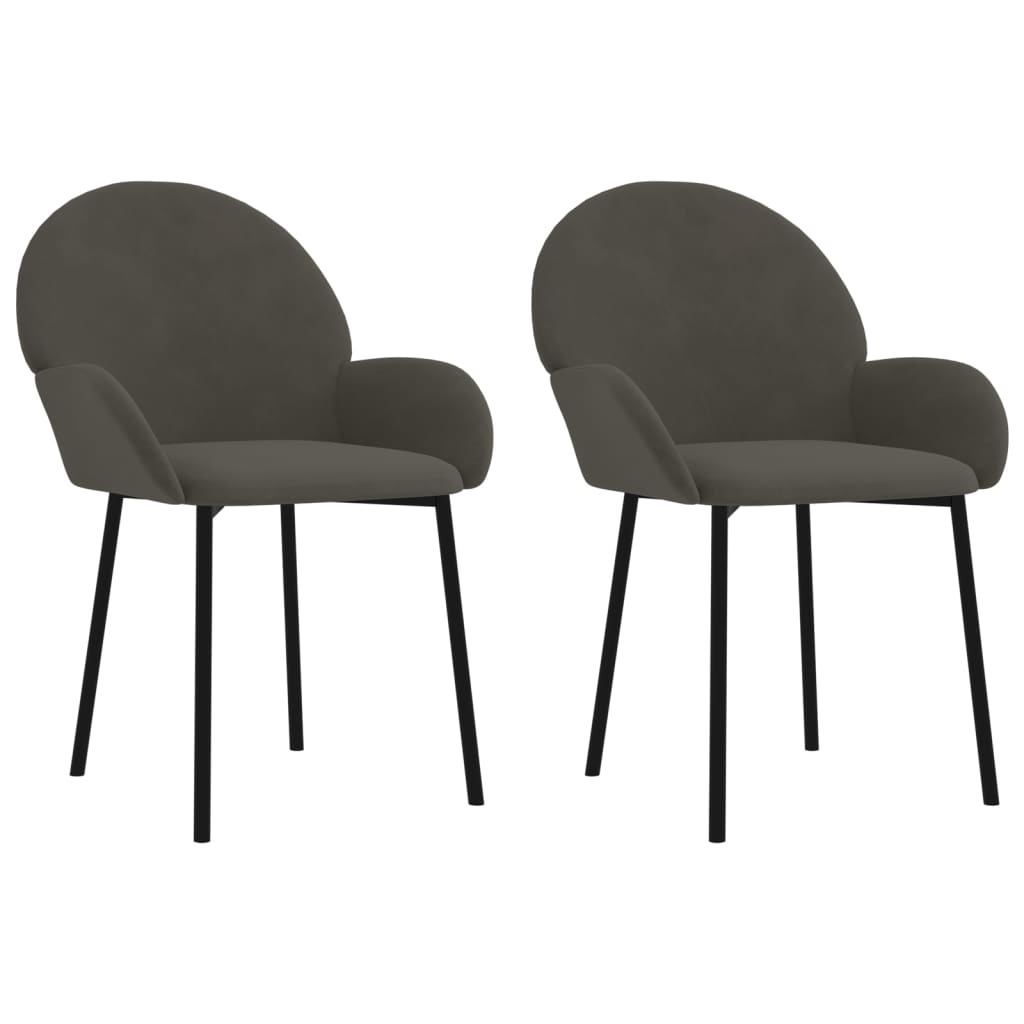 Dining Chair Set of 2 Dark grey