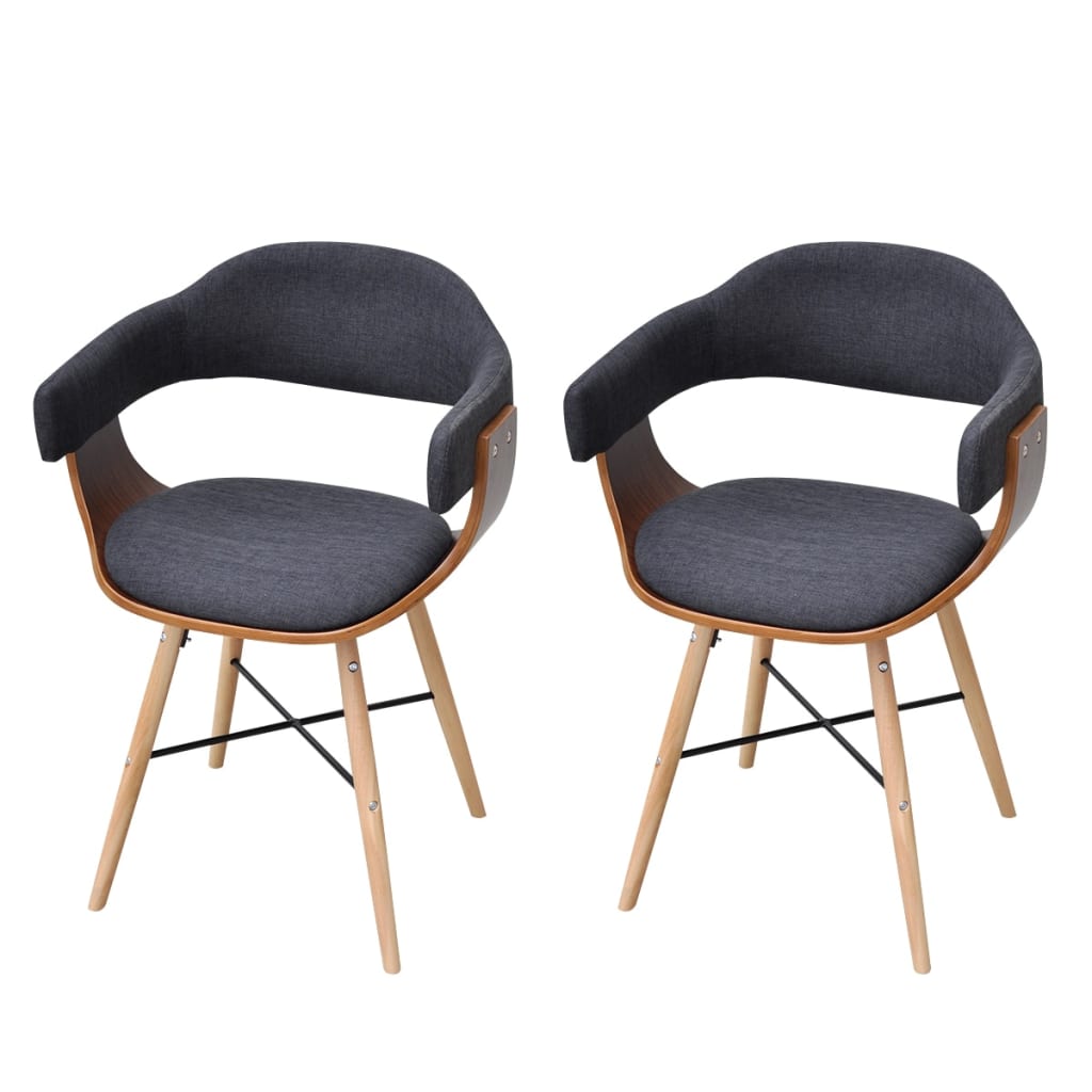 Dining Chair Set of 2 Dark Grey