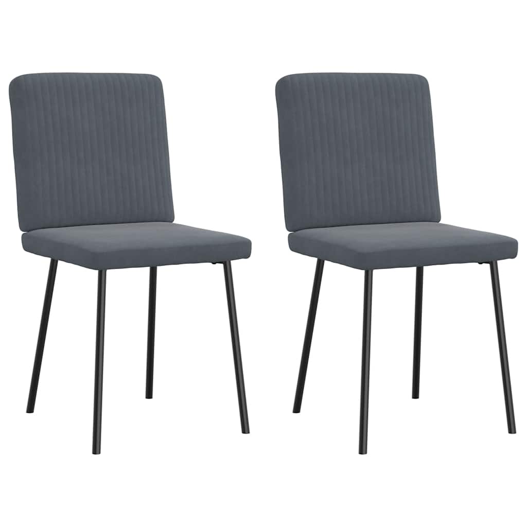 Dining Chair Set of 2 Dark Grey