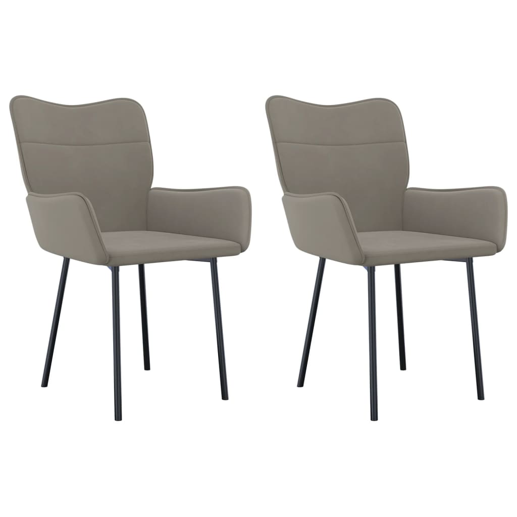 Dining Chair Set of 2 Light grey
