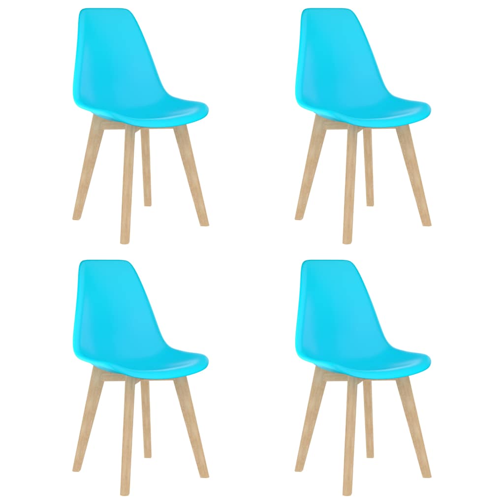 Dining Chair Set of 4 Blue Polypropylene, Beechwood 0 Ergonomic