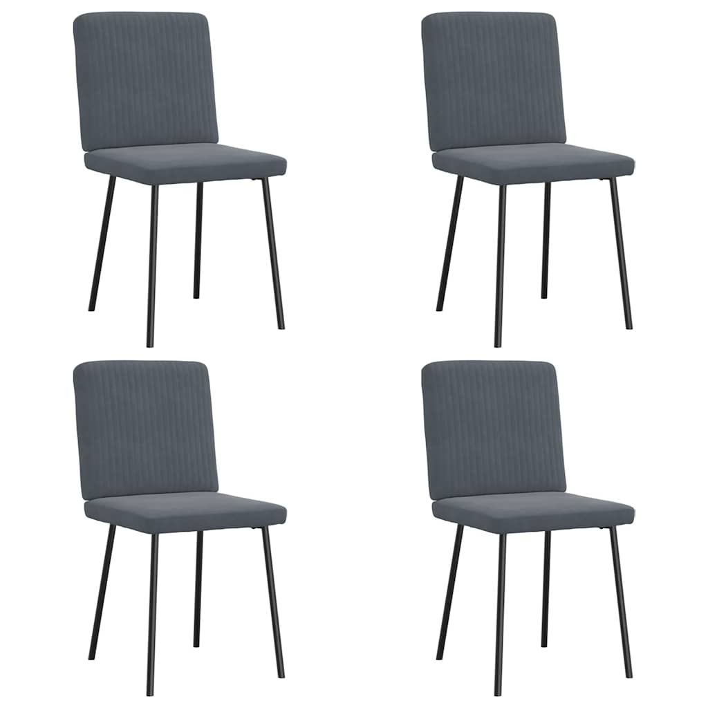 Dining Chair Set of 4 Dark Grey