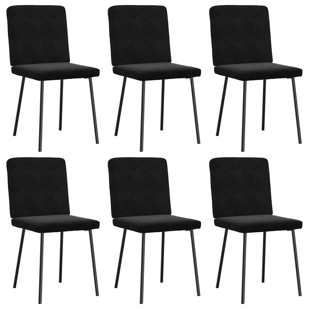 Dining Chair Set of 6 Black Velvet (100% polyester), plywood, metal