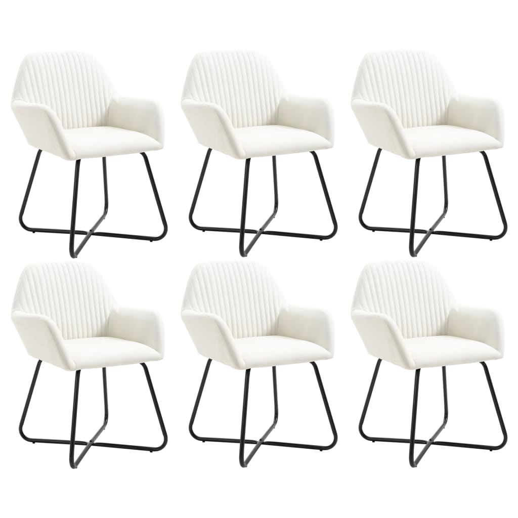 Dining Chair Set of 6 Cream