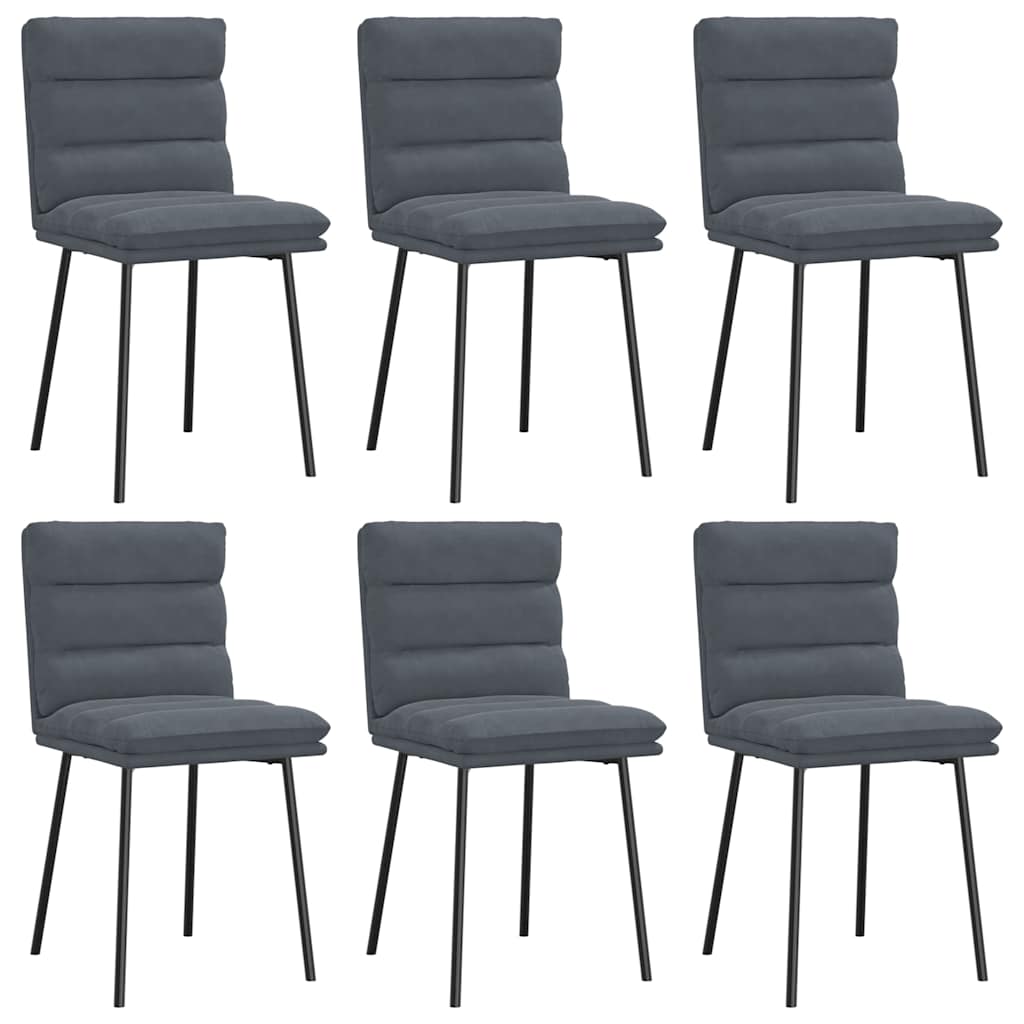 Dining Chair Set of 6 Dark Gray