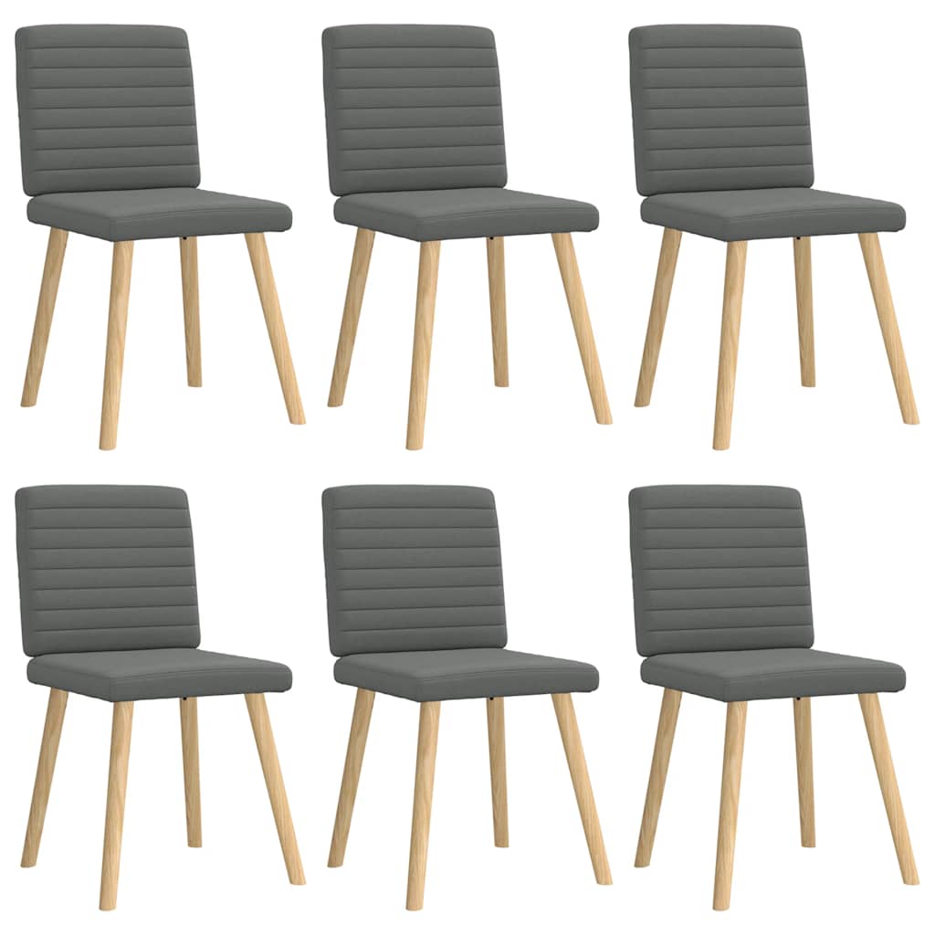 Dining Chair Set of 6 Dark Grey