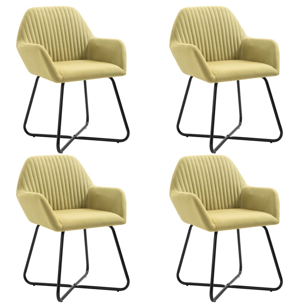Dining Chairs 4 pcs Green Fabric