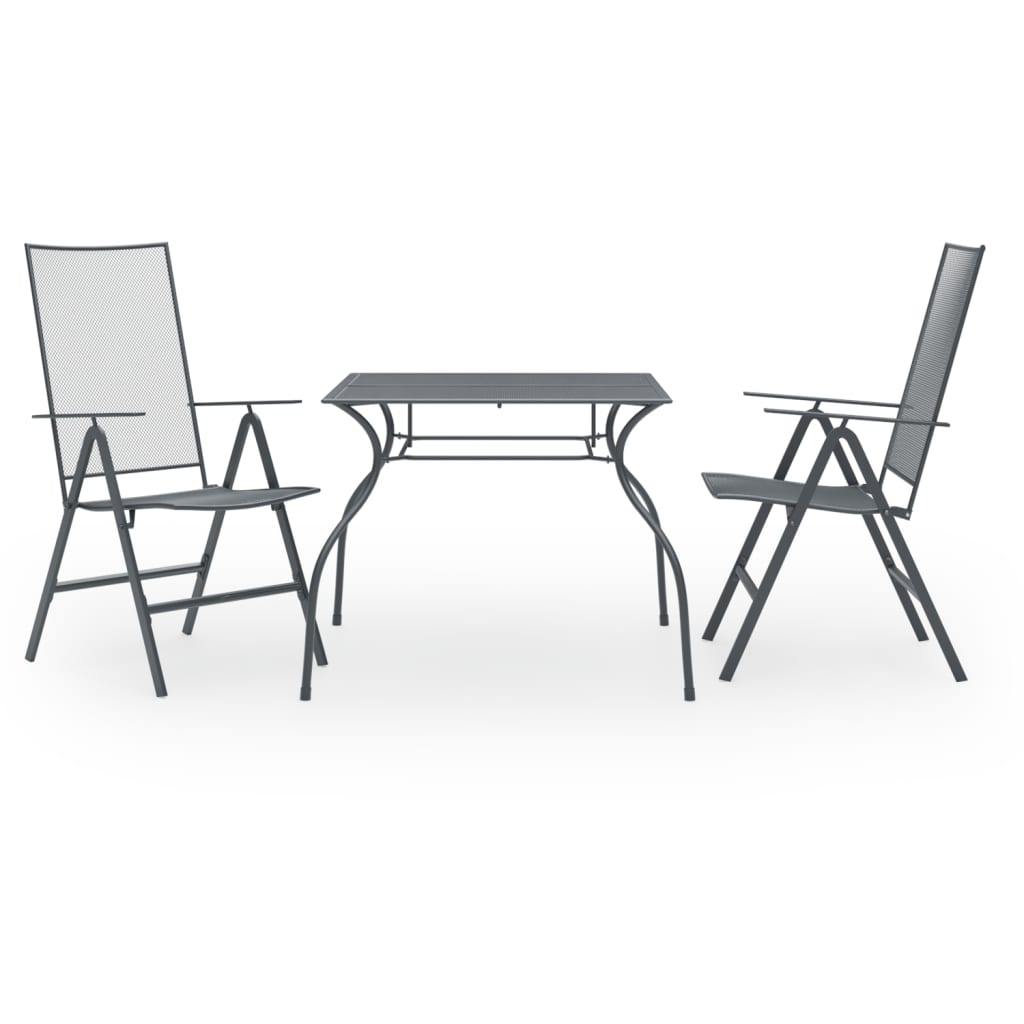 Dining Set Anthracite Steel with e-coated and powder-coated finish