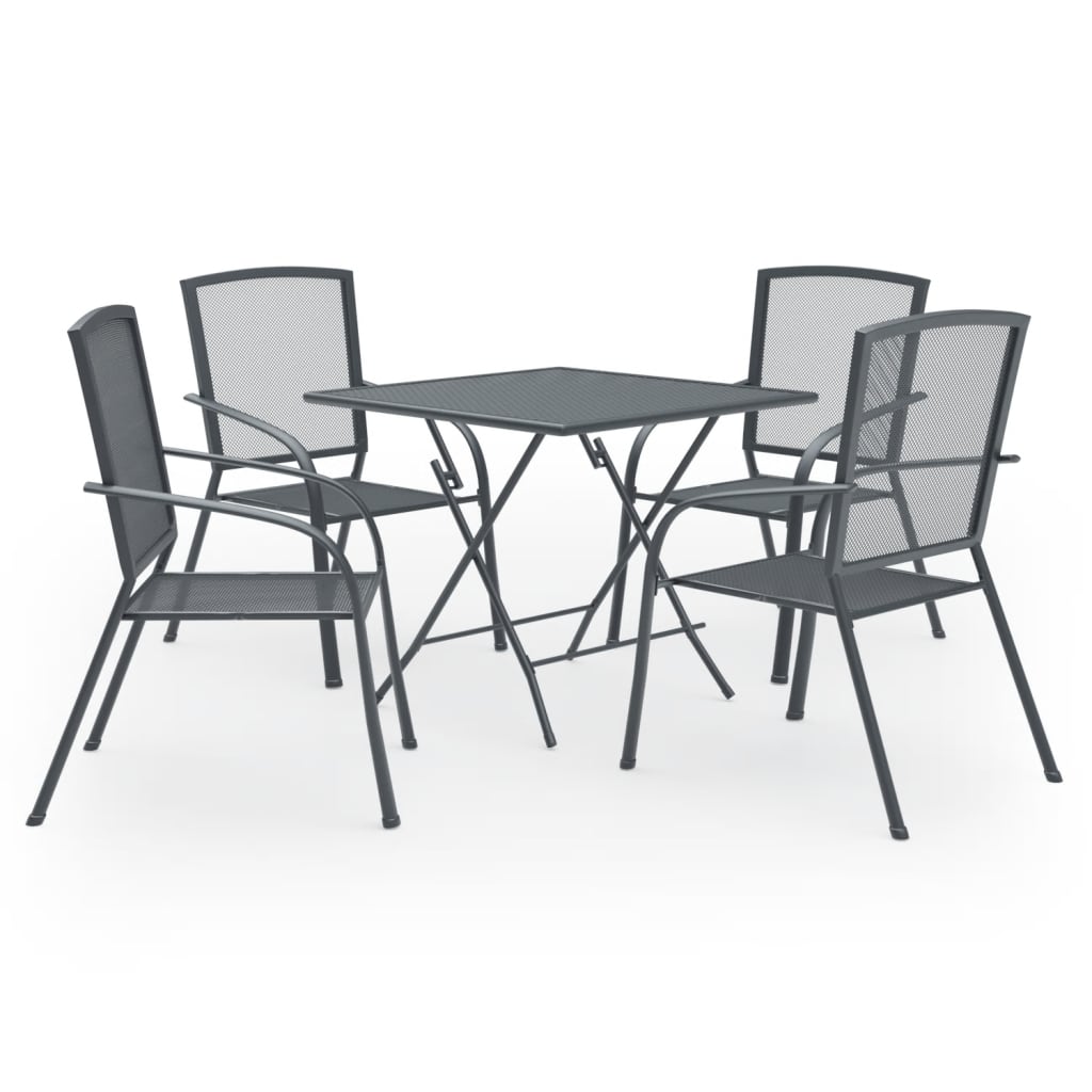 Dining Set Anthracite Steel with e-coating and powder coating finish
