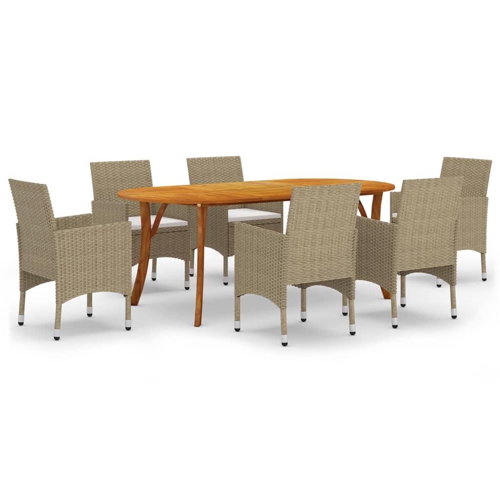 Dining Set Beige, Cream white