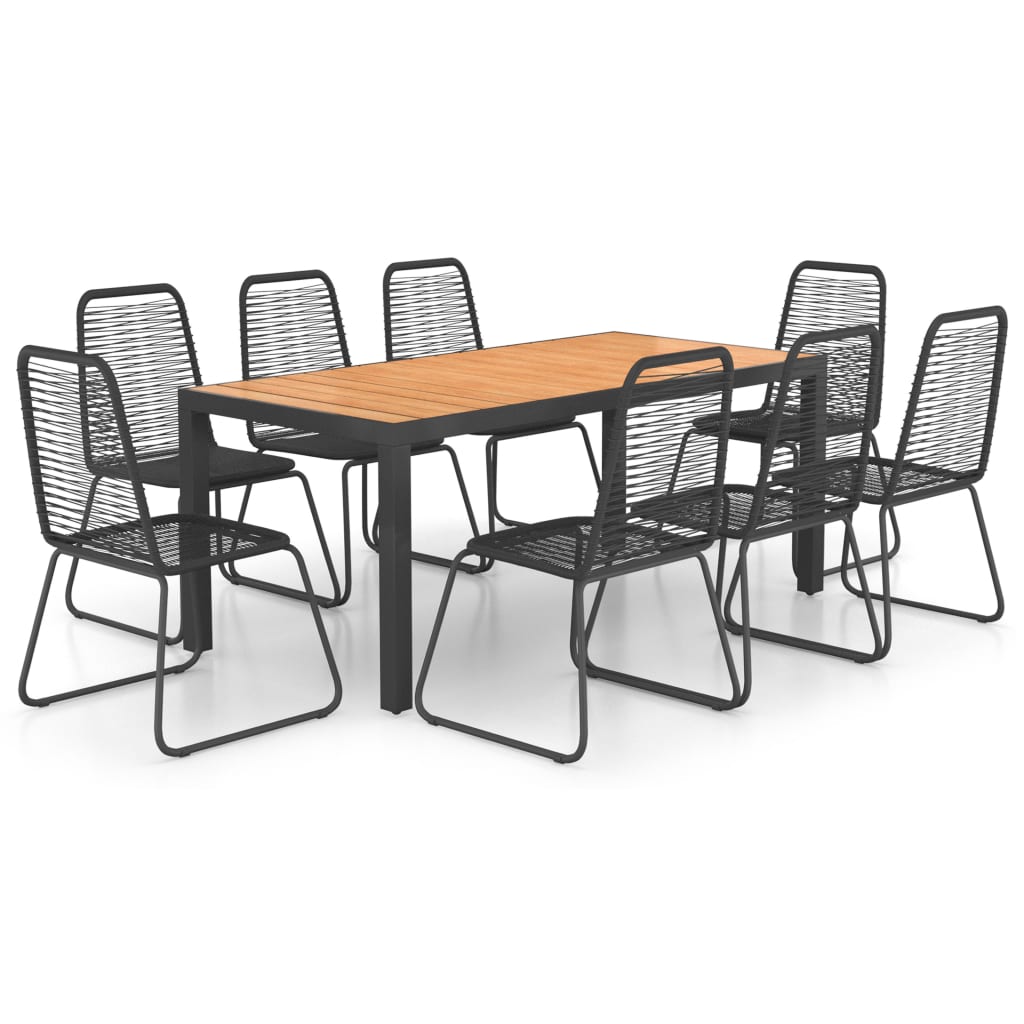 Dining Set Black and Brown