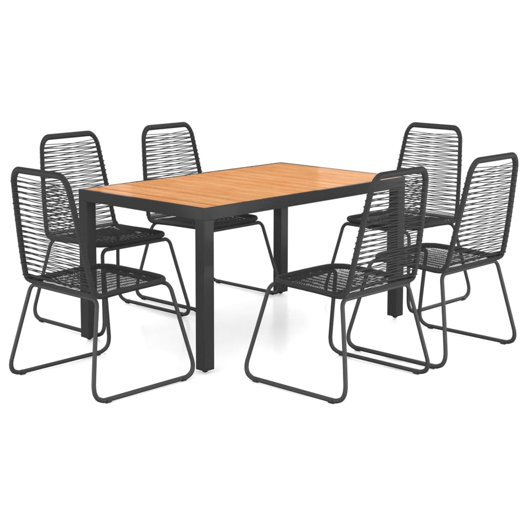 Dining Set Black and brown PVC rattan Standard Durable