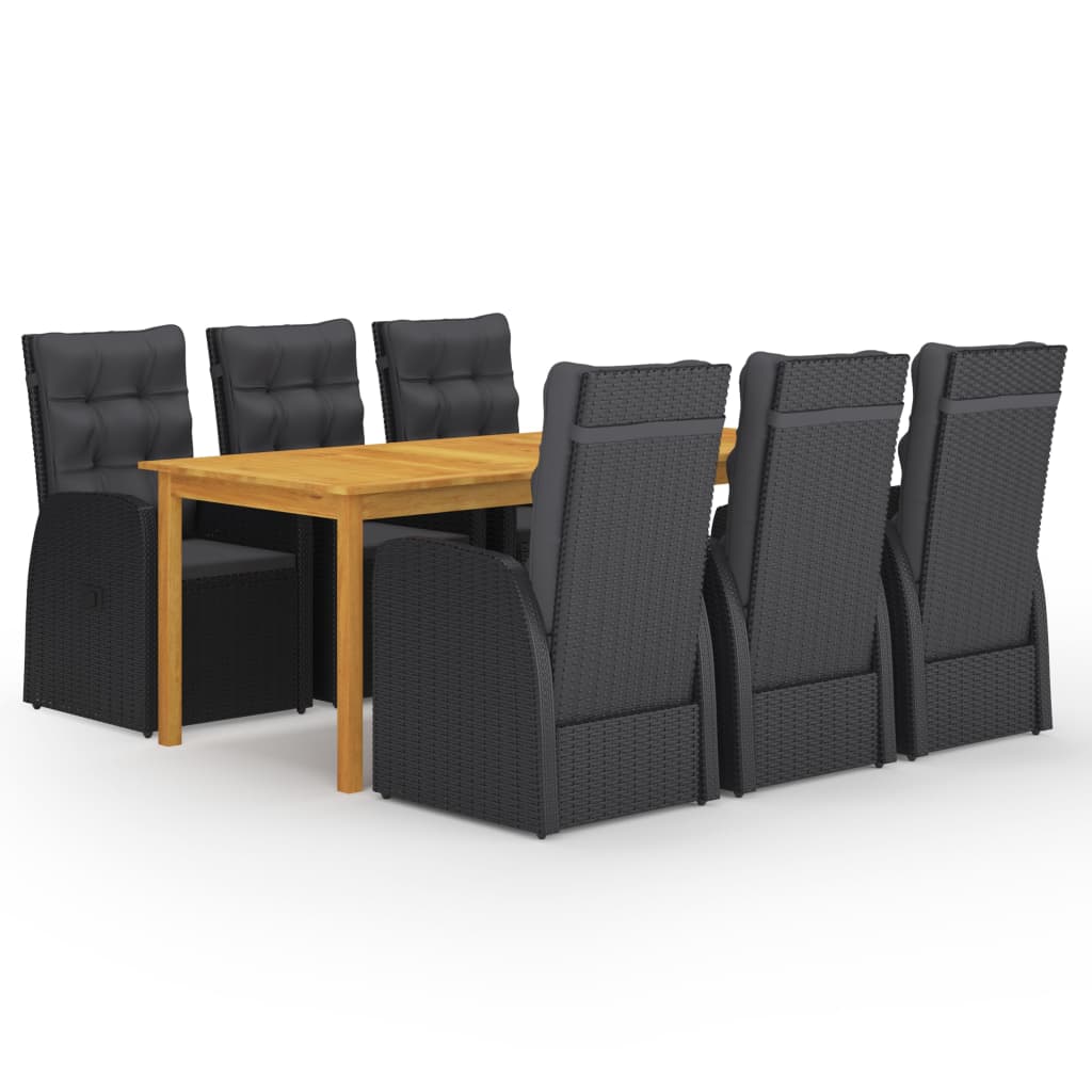 Dining Set Black, Brown