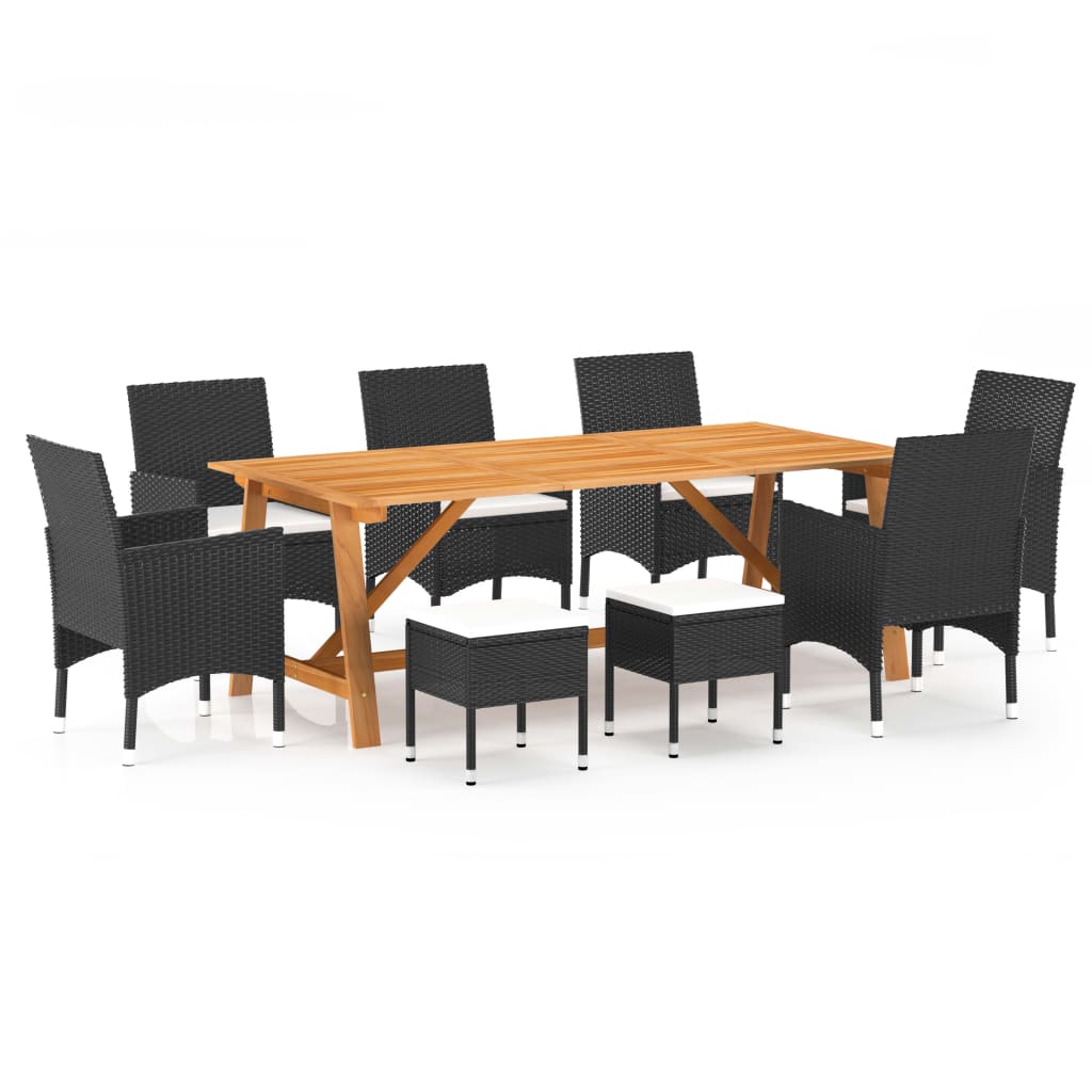 Dining Set Black, Cream White