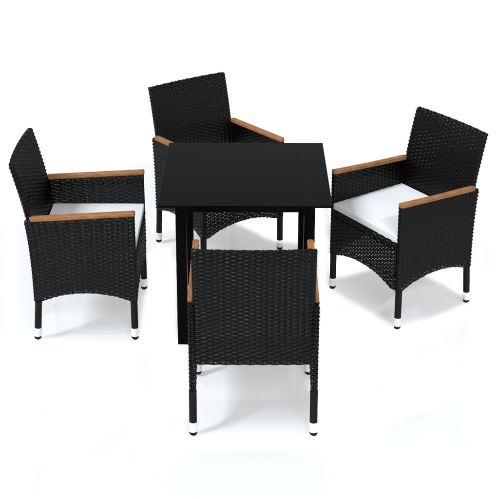 Dining Set Black, Cream White