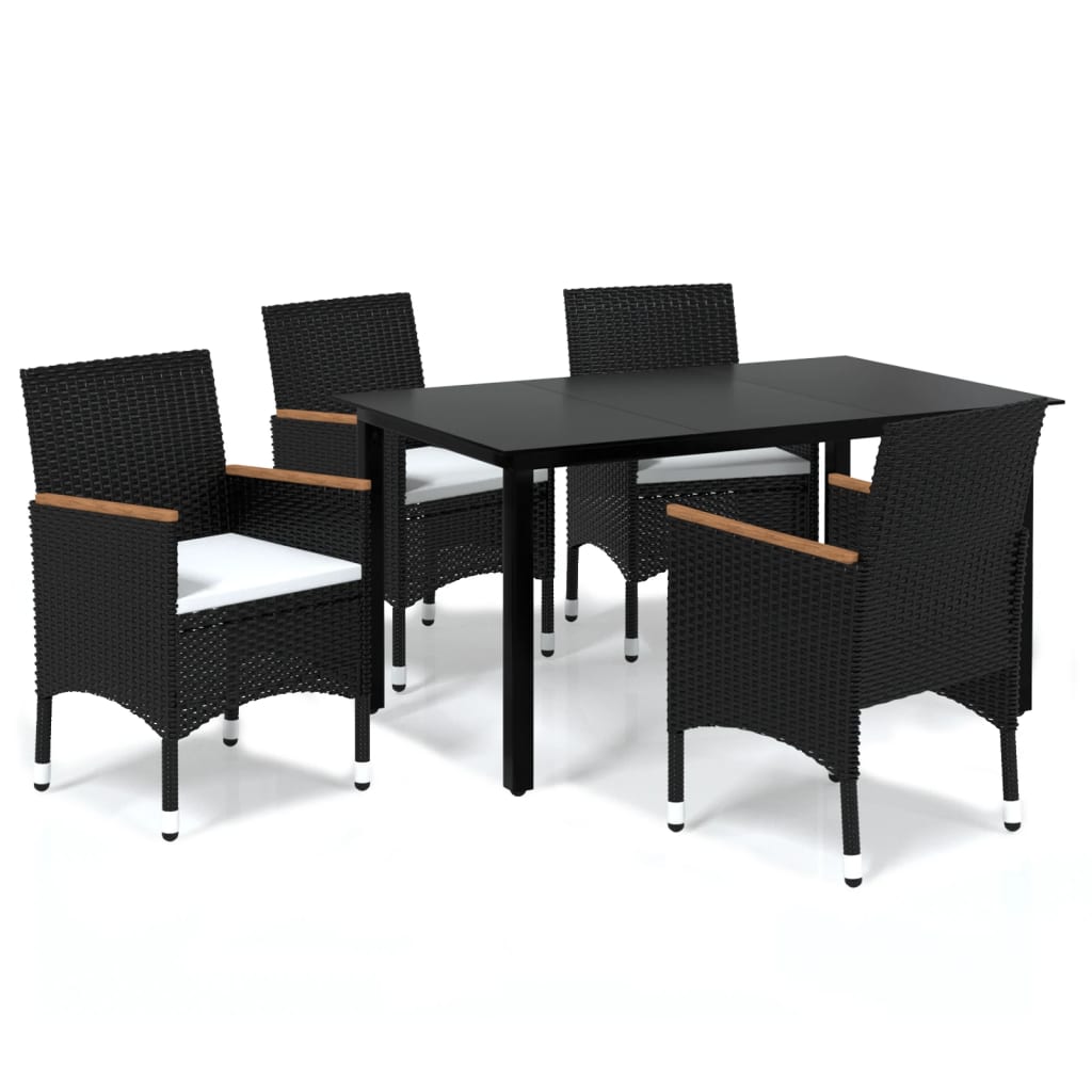 Dining Set Black, Cream White