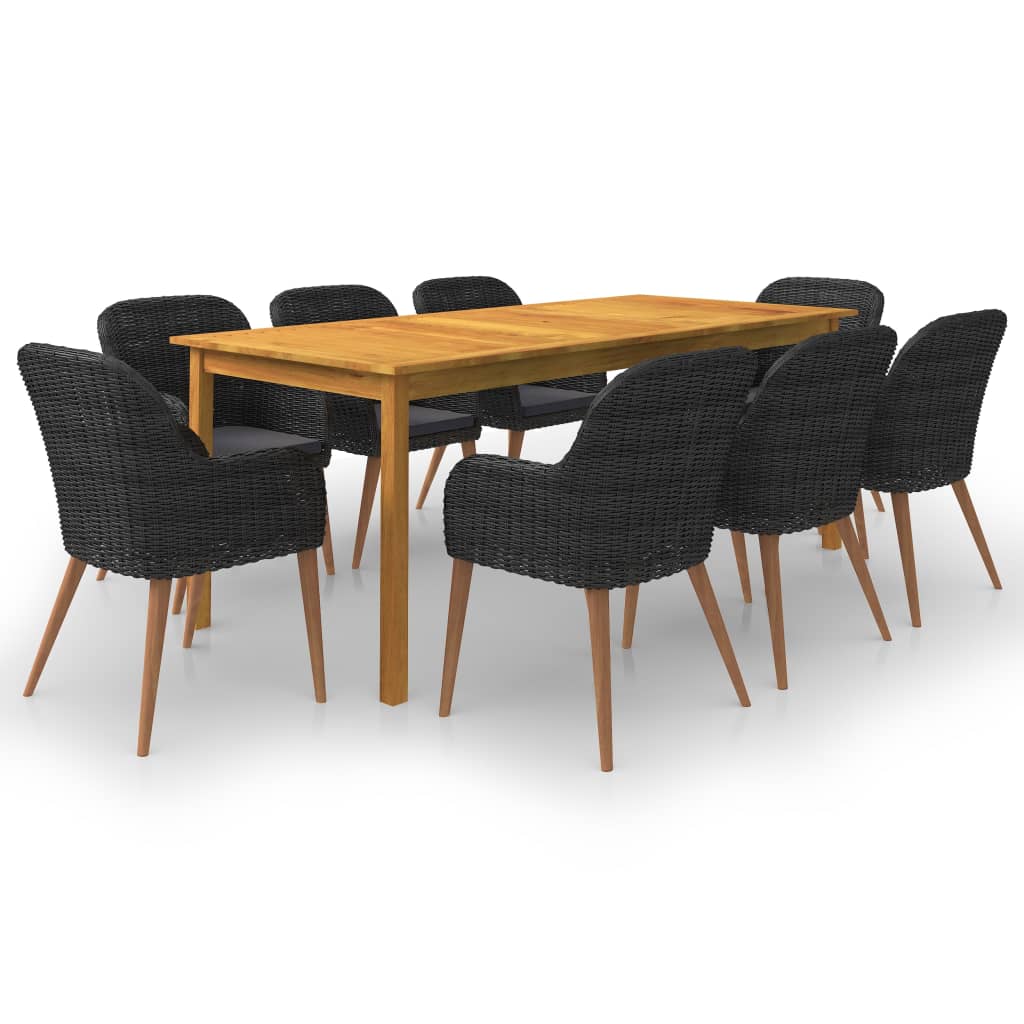 Dining Set Black, Dark Gray