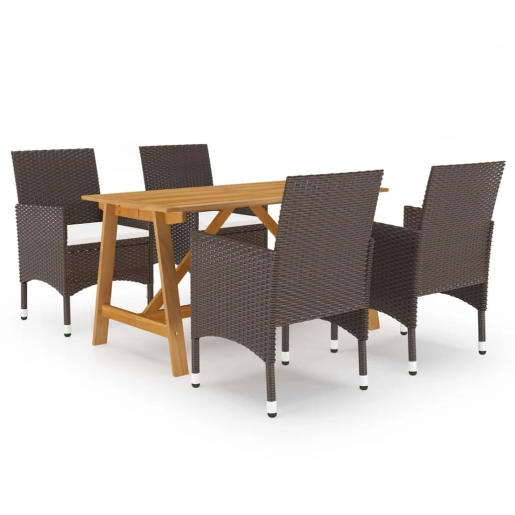 Dining Set Brown and cream white