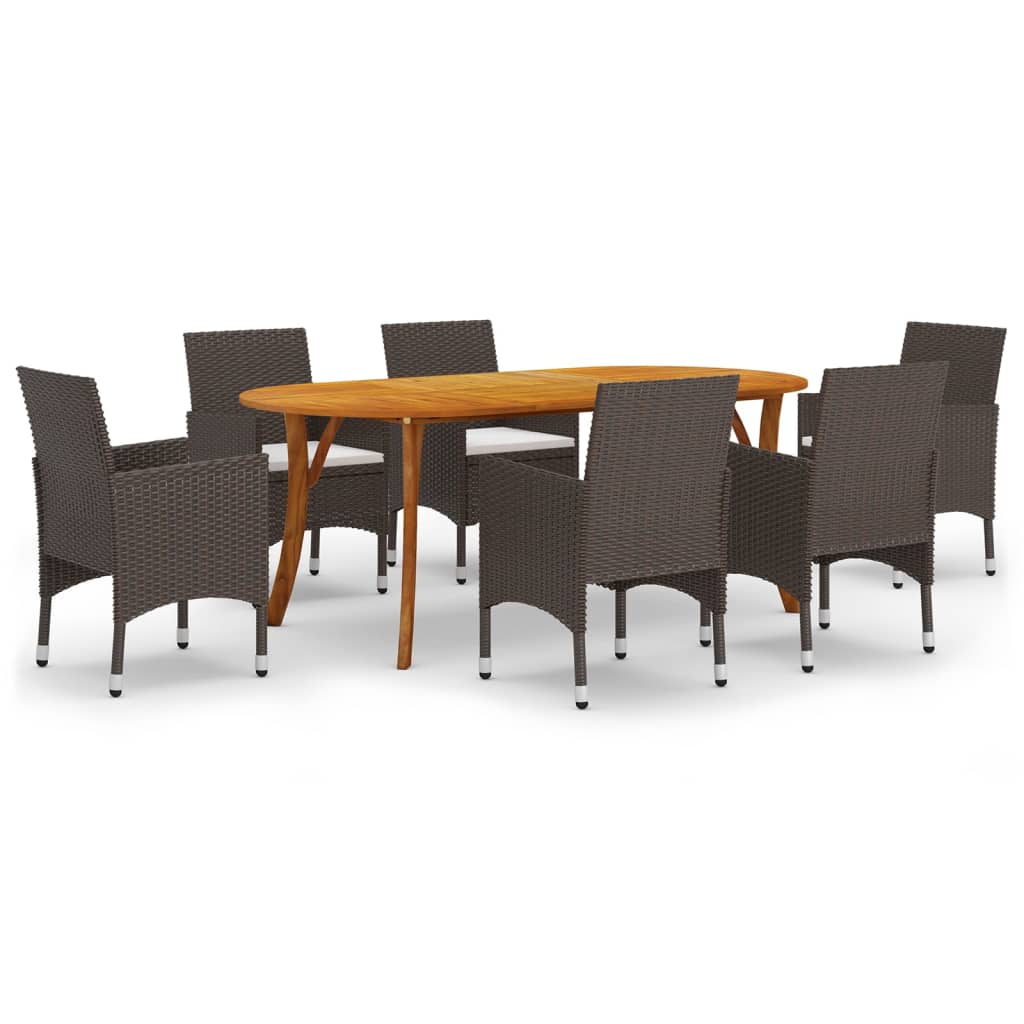 Dining Set Brown, Cream White