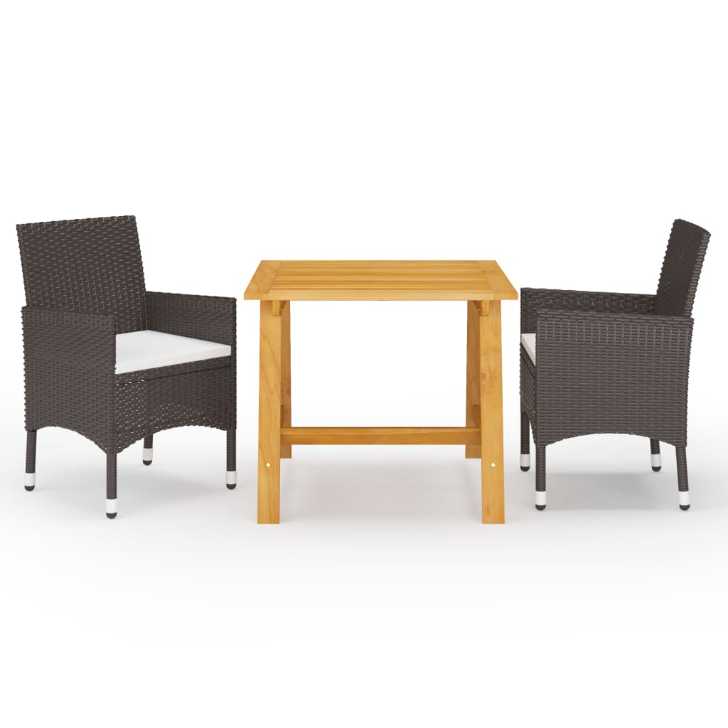 Dining Set Brown, Cream White Solid acacia wood Medium Durable