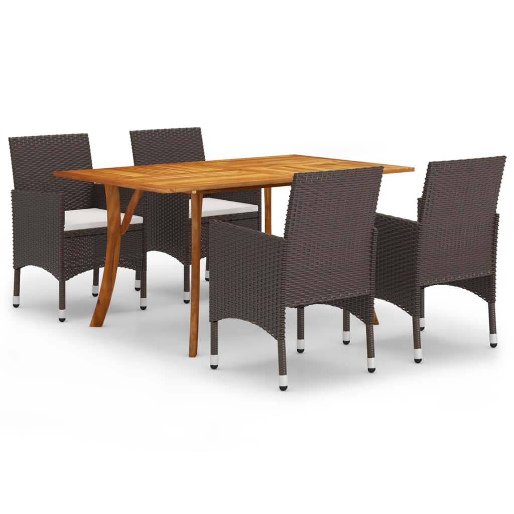 Dining Set Brown, Cream White