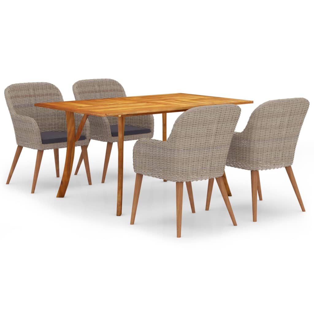 Dining Set Brown Solid acacia wood Medium Seats Many Dining Set