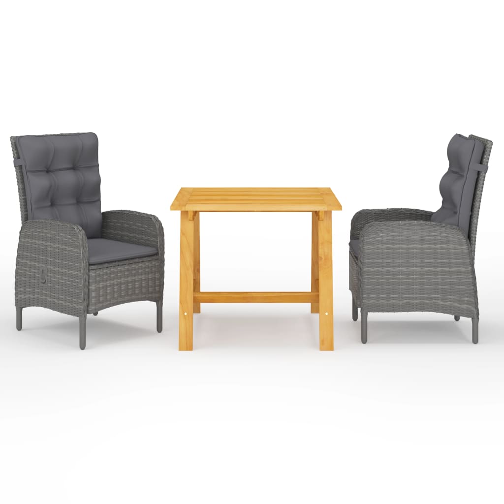 Dining Set Grey Solid Acacia Wood Dining Set Square Modern